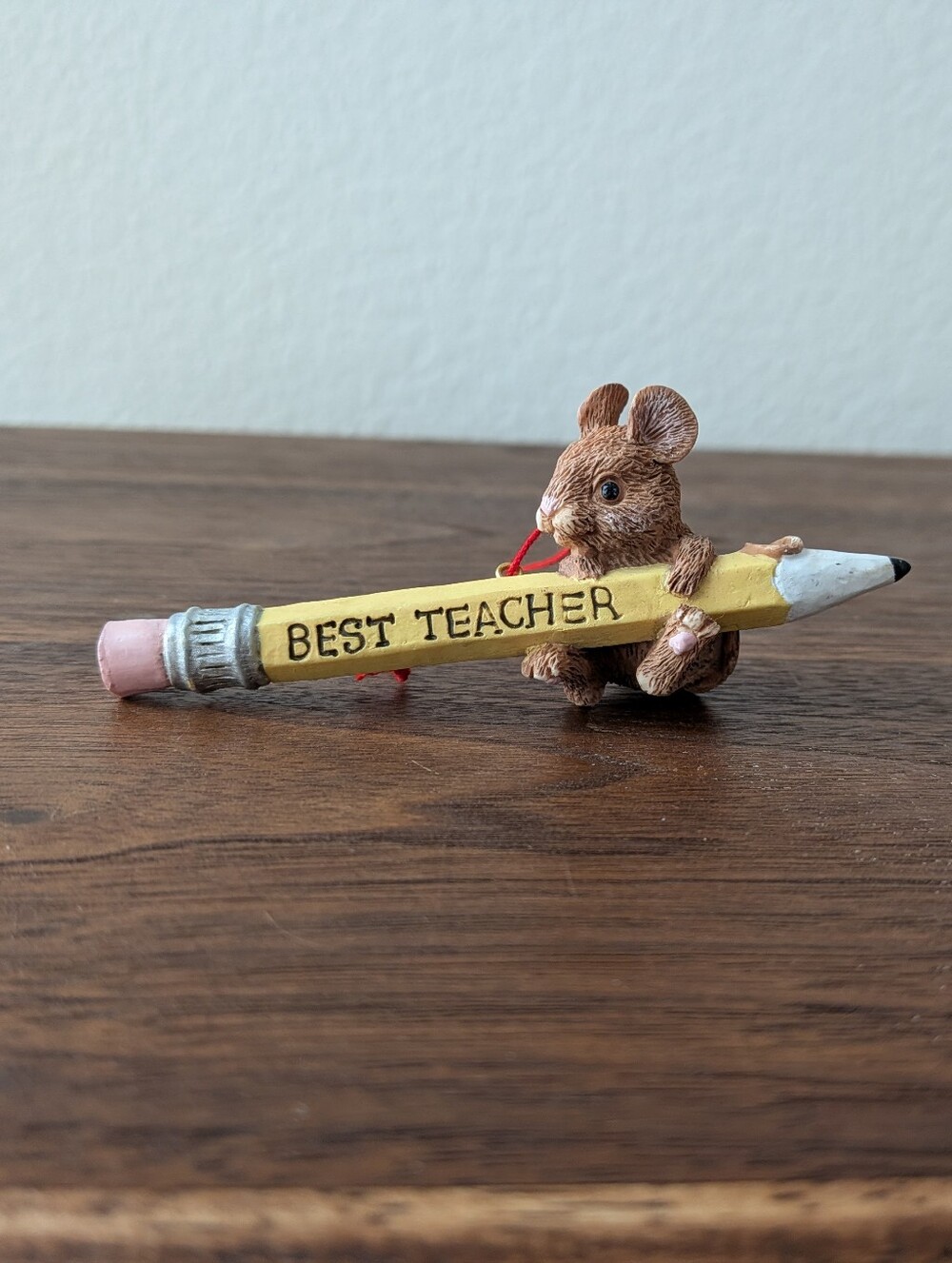 Midwest Of Cannon Falls MouseHolding Pencil "Best Teacher"Ornament Gift